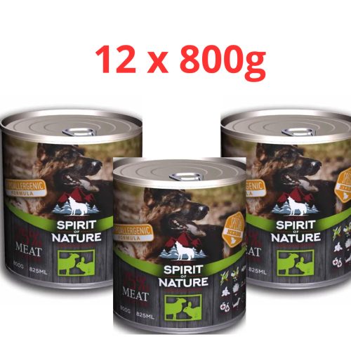 Spirit of Nature Dog konzerv Bárányhússal és nyúlhússal  12x800gr