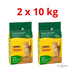    FRISKIES 2x10kg Indoor csirke és pulyka száraz eledel felnőtt lakásban tartott macskáknak