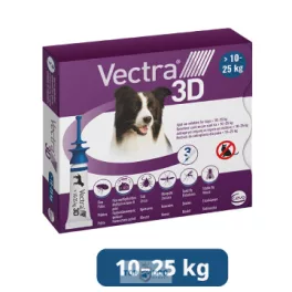   Vectra 3D rácsepegtető oldat közepes testű kutyáknak M (10-25 kg) 3db/dob