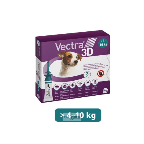 Vectra 3D rácsepegtető oldat kistestű kutyáknak S (4-10 kg) 3db/dob