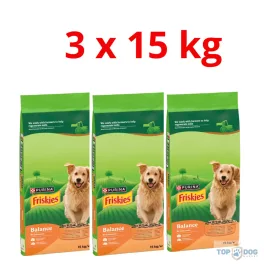 Friskies 3x15kg Balance Csirke zöldség száraz kutyatáp 