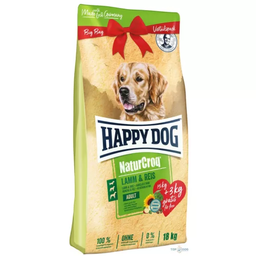 Happy Dog NaturCroq Lamm-Reis 15+3kg