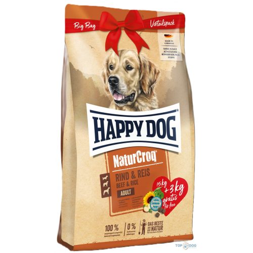 Happy Dog NaturCroq Rind-Reis 15+3kg