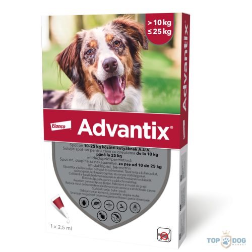 Advantix® spot on 10-25 kg (1 pipetta) nyitott dobozból