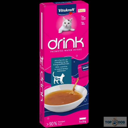 Vitakraft Drink salmon flavor+L-carnitine - jutalomfalat (lazac, L-Carnitin) macskák részére (5x30g)