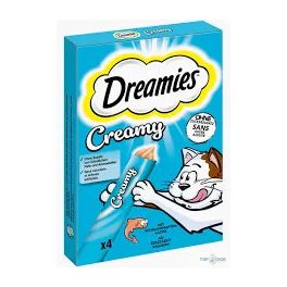 Dreamies Creamy Lazaccal 4x10g (Krémes jutalomfalat)