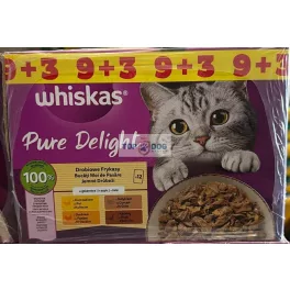   Whiskas PURE DELIGHT baromfi válogatás aszpikban 12x85g (9+3ajándék)