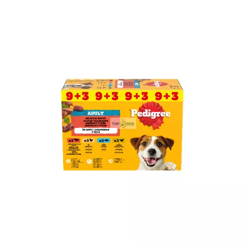 Pedigree Vegyes Alutasakos csirke-pulyka-hal-marha 12x100gr (9+3ajándék)