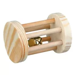   Játék Fából Henger Csengővel Rágcsálóknak 5 x 7 cm TRX 6184