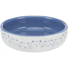 Kerámia tál fehér/kék cica mintás 0,3L/15cm TRX24770