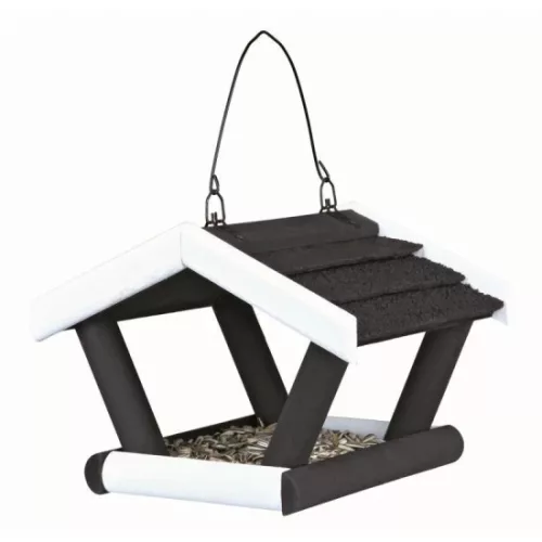 Kültéri madáretető Fából 17x19x14cm Fekete/Fehér TRX 55308