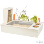 TRX Etetőállomás Tállal és Szénatartóval, Rágcsálóknak, Fából, 70x41x47cm TRX61210