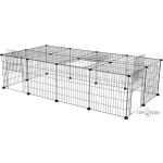 Kültéri kifutó tetővel metal 152x38x72cm fekete TRX62283