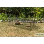 Kültéri kifutó tetővel metal 152x38x72cm fekete TRX62283