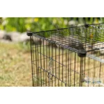 Kültéri kifutó tetővel metal 152x38x72cm fekete TRX62283