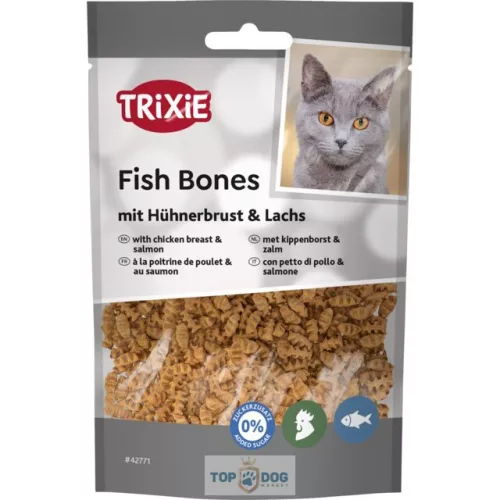 Trixie Fish bones with chicken breast & salmon - jutalomfalat (lazac, csirkemell) macskák részére 50gr TRX42771