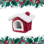 TRX X-mass Cuddly Cave - bújó (plüss, piros/fehér) deguk részére (23x18x24cm) TRX 92652