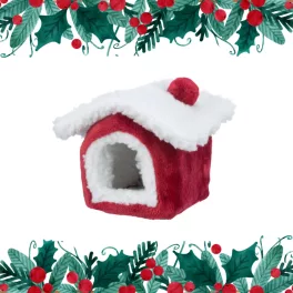   TRX X-mass Cuddly Cave - bújó (plüss, piros/fehér) deguk részére (23x18x24cm) TRX 92652