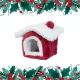 TRX X-mass Cuddly Cave - bújó (plüss, piros/fehér) deguk részére (23x18x24cm) TRX 92652