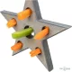 TRX 92655 Xmas játék és nasitartó csillag, 14x17cm, szürke