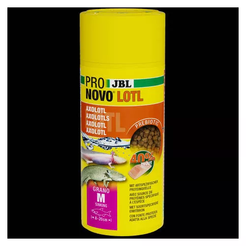 JBL ProNovo Lotl Grano "M" - alapélelmiszer granulátum közepes méretű, 8-20 cm-es axolotlokhoz (250ml/150g)