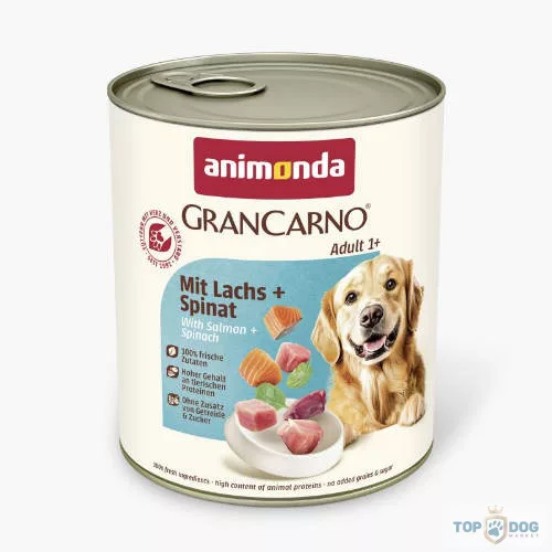 Animonda GranCarno Konzerv Marha + Lazac spenót 800gr