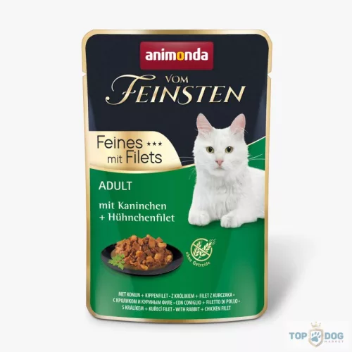 Animonda Vom Feinsten Feines Filets (nyúl, csirkemellfilé) alutasakos macskák részére (85g)