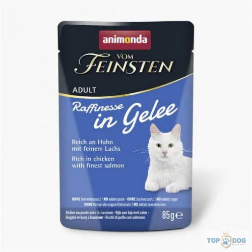 Animonda Vom Feinsten Adult (Raffinesse in Jelly) alutasakos csirke+lazaccal- Felnőtt macskák részére 85gr