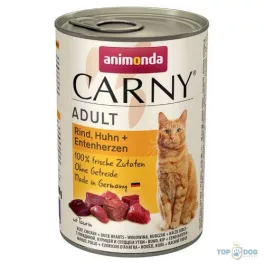  Animonda Carny Adult (marha,csirke,kacsaszív) konzerv - Felnőtt macskák részére (400g)
