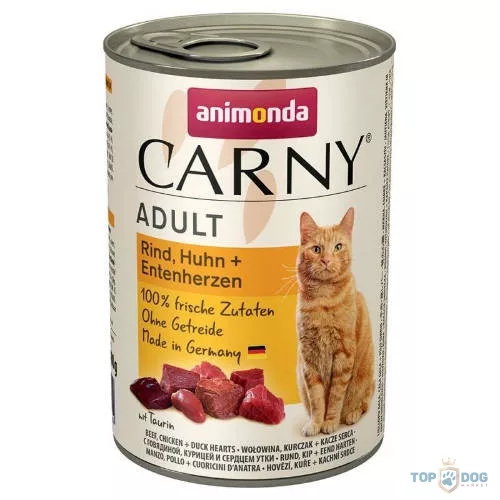 Animonda Carny Adult (marha,csirke,kacsaszív) konzerv - Felnőtt macskák részére (400g)
