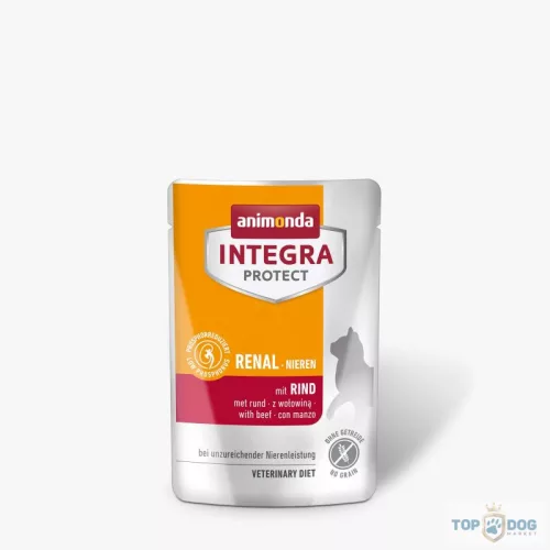 Animonda Integra Protect Adult Renal - nedveseledel (marha ízesítésű, csökkentett fehérje tartalom) veseproblémás macskák részére (85g)