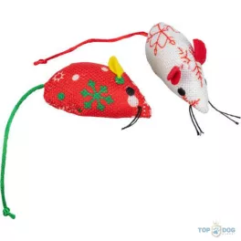   TRX 67412 Xmas egérkék (plüss, piros/fehér) macskák részére (7cm)