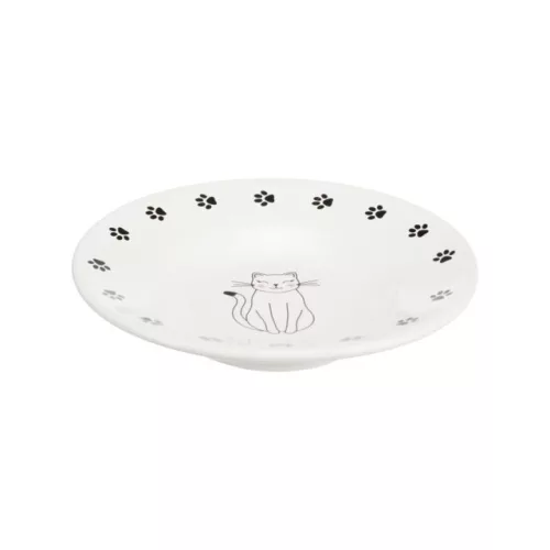 Cica tál kerámia Fehér mintás 0,2L/15cm TRX 24651