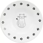 Cica tál kerámia Fehér mintás 0,2L/15cm TRX 24651