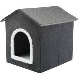   Cave Livia - plüss barlang/ház (szürke,fehér) kutyák/macskák részére 38x41x44cm TRX 37911