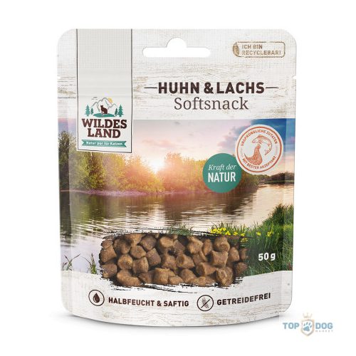Wildes Land csirke és lazac softsnack macskáknak 50 g (félnedves )