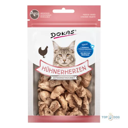 Dokas fagyasztva szárított csirkeszív cicáknak 15g