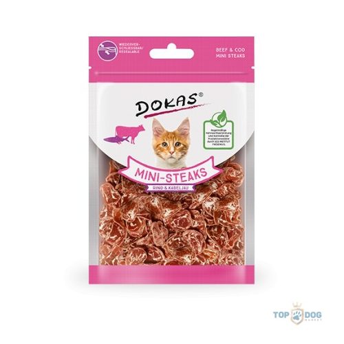 Dokas mini steak cicáknak marhával és tőkehallal 25gr