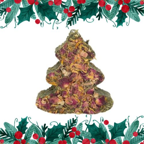 Karácsonyfa snack rágcsálóknak 1db virágos 