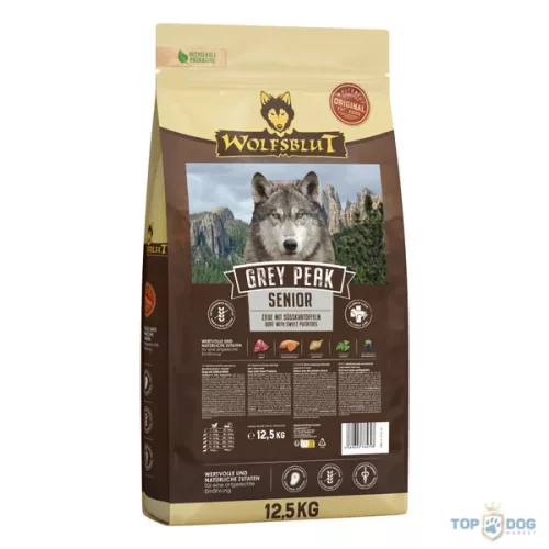 Wolfsblut Grey Peak Senior Kecskehús Édesburgonyával 12,5kg