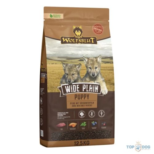 Wolfsblut Wide Plain Puppy Lóhús Édesburgonyával száraz kutyatáp 12,5 kg