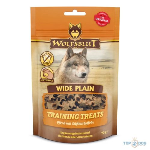 Wolfsblut Wide Plain Training Treats Lóhús Édesburgonyával Snack kutyáknak 70 g