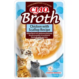   Ciao Churu Broth Chicken & Scallop Recipe 40gr húsleves csirkével és fésűkagylóval