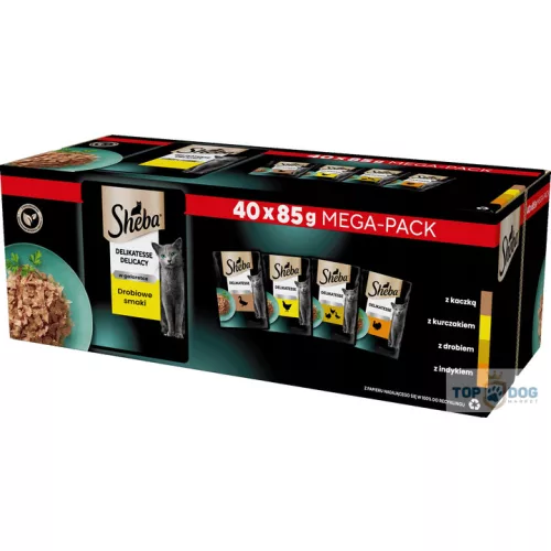 Sheba 40*85gr Szárnyas válogatás aszpikban