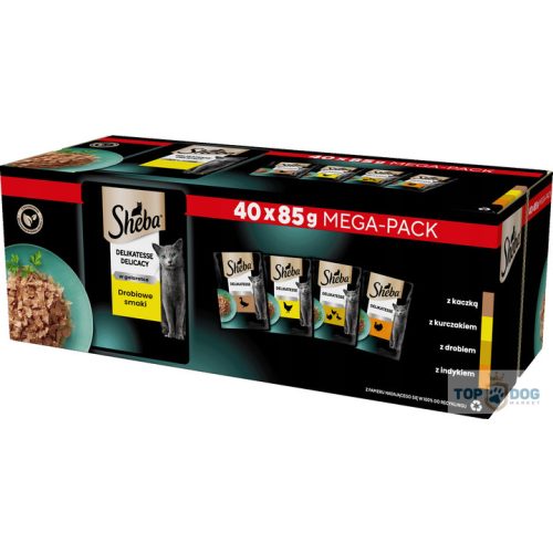 Sheba 40*85gr Szárnyas válogatás aszpikban