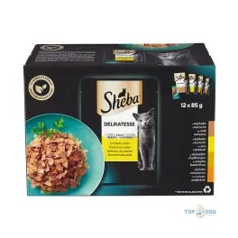   Sheba Delicacy in Jelly Adult - Alutasakos (Baromfi válogatás, zselés) macskák részére (12x85g)