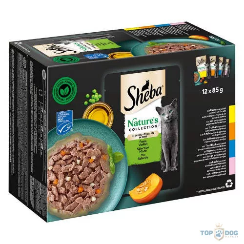 Sheba Nature's Collection Selectie Mix - alutasakos (csirke,pulyka,tonhal,lazac mártásban) macskák részére (12x85g)