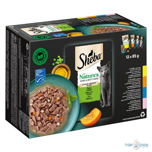 Sheba Nature's Collection Selectie Mix - alutasakos (csirke,pulyka,tonhal,lazac mártásban) macskák részére (12x85g)