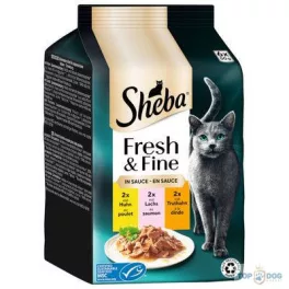 Sheba 6*50gr Fresh&Fine csirke, lazac, pulyka mártásban