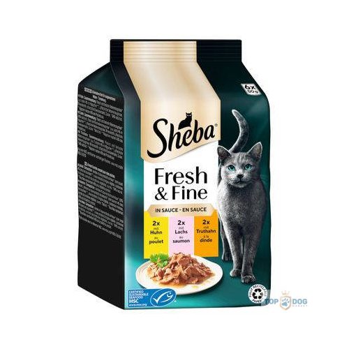 Sheba 6*50gr Fresh&Fine csirke, lazac, pulyka mártásban